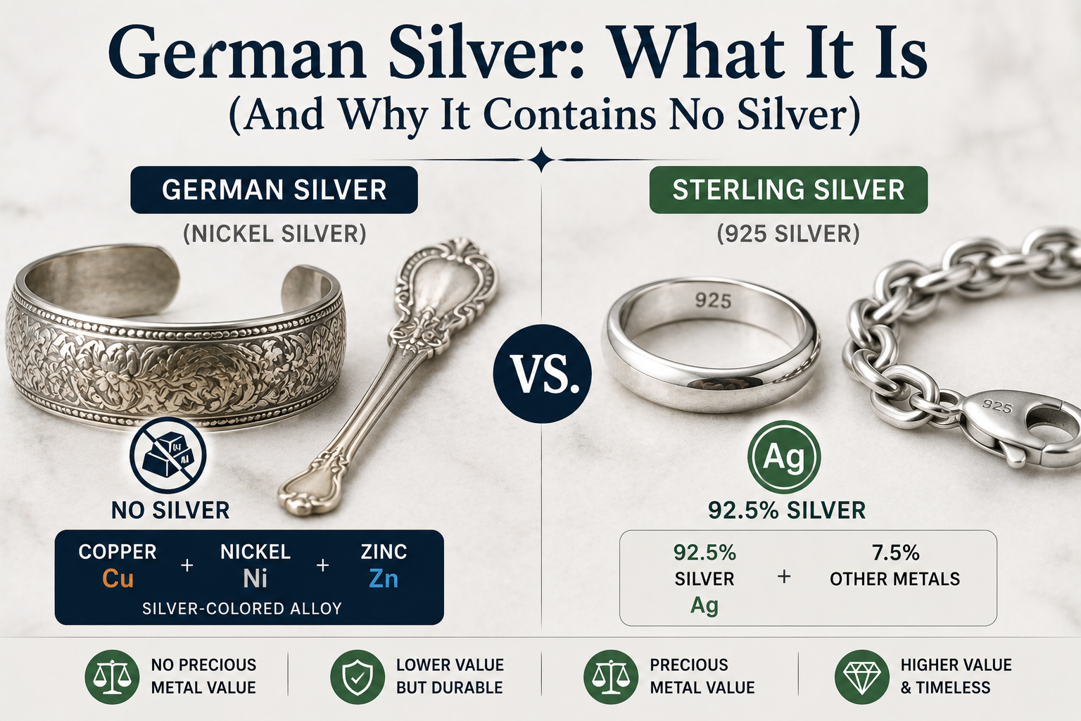 German Silver: What It Is (And Why It Contains No Silver)